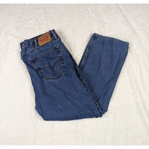 Levis 516 Jeans Mens 40x32* Blue Straight Dark Wash Preppy Y2K Denim